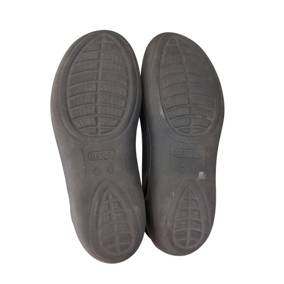 Crocs Taylor Slingback Slip-on Shoes 200092 Black Round Toe Flats Women's Size 7 - Picture 7 of 8